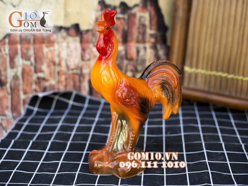 Tượng gốm Gà Trống cao 43cm