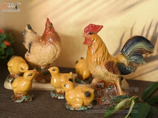 Bộ 7 đàn gà trống mái và con