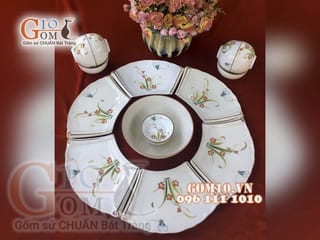 Bộ đĩa Cuốn Thư vẽ Đào Chuồn Kem
