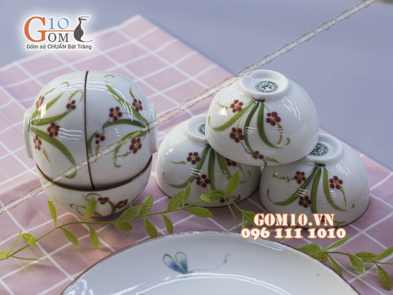Bộ đồ ăn Đào Chuồn Kem 003