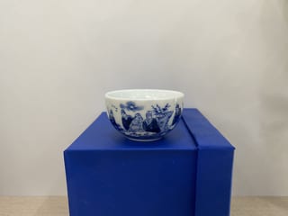 Chén men lam cổ cảnh trúc lâm thất hiền