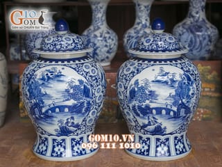 Chóe đại men rong cổ vẽ cảnh sơn thủy 40 Lít ( Hàng vẽ tay )