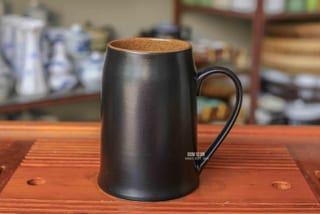 Cốc bia men gốm vàng 400ml
