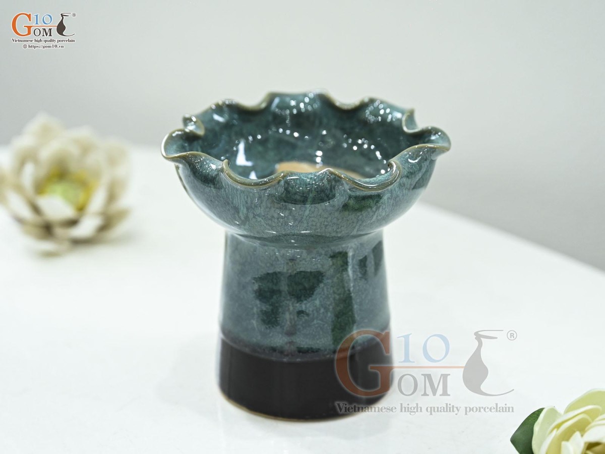 Cốc đựng phật thủ cẩm thạch, đường kính 12cm