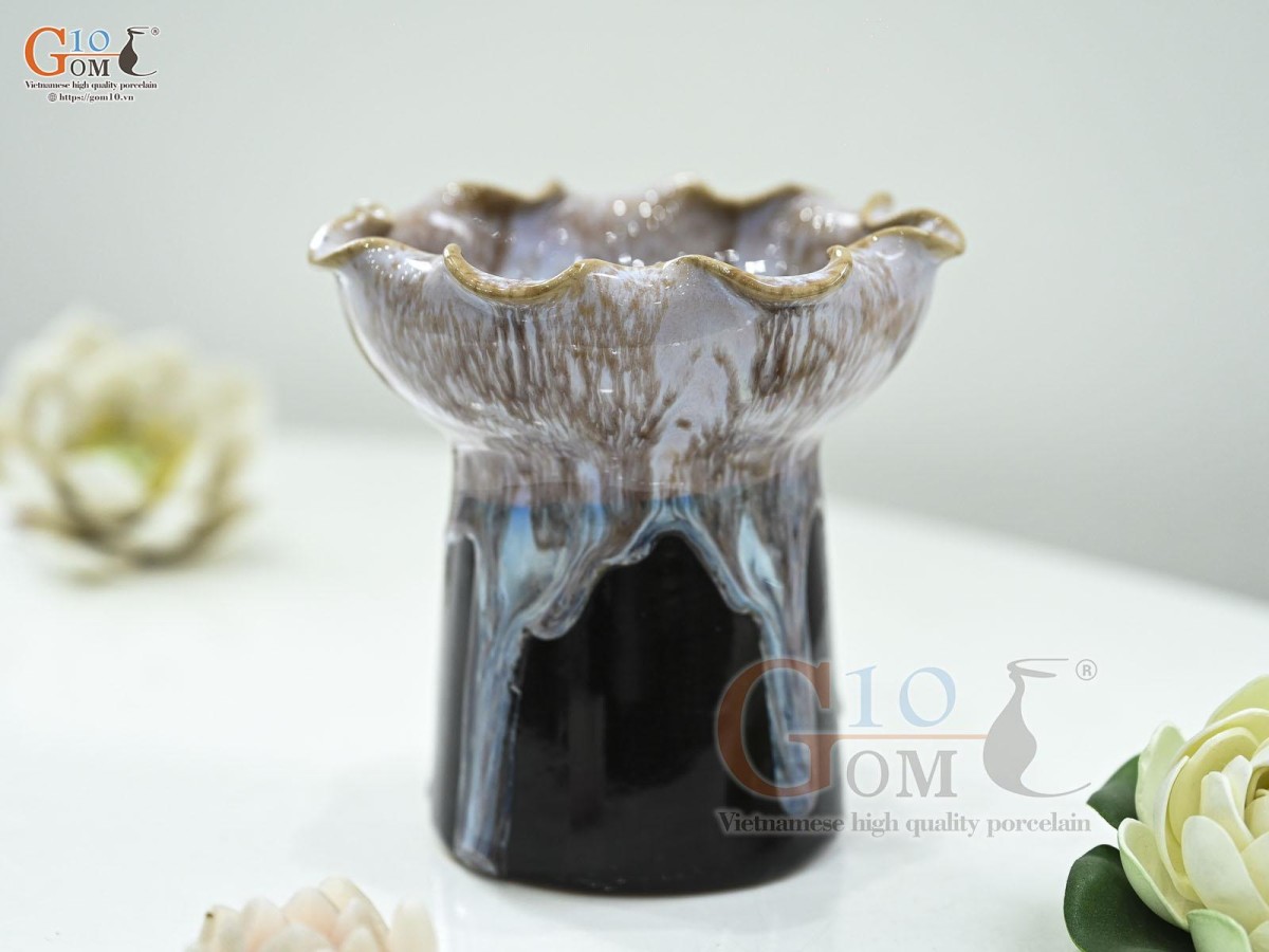 Cốc đựng phật thủ hoàng thổ, đường kính 12cm