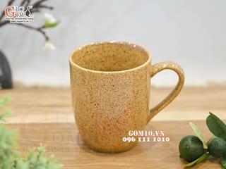 Cốc gốm có quai dáng bầu, 8cm