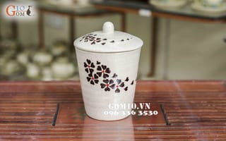 Cốc gốm dáng trụ, đường kính 8cm