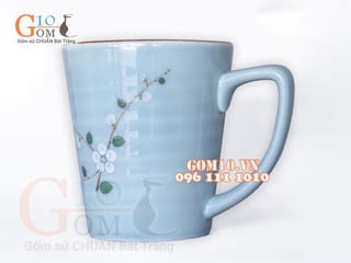 Cốc Ngọc Thanh Dương vẽ hoa Đào trắng, 350ml