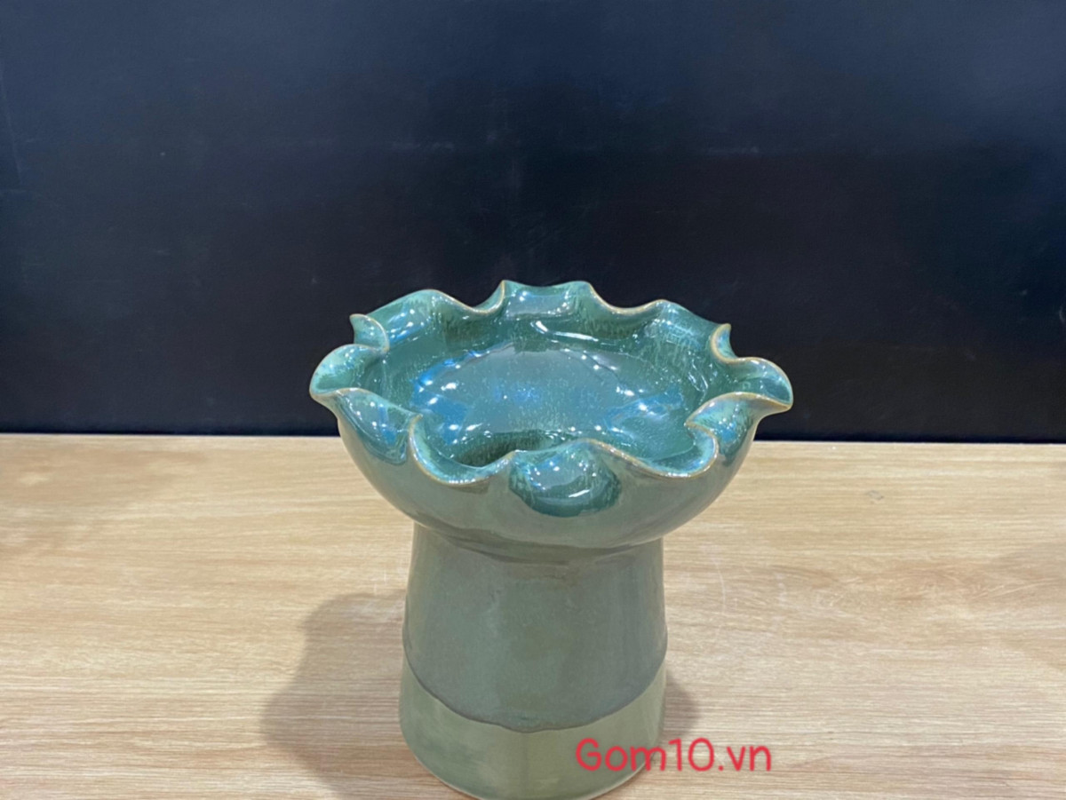 Cốc phật thủ men hoả biến cao, 14cm