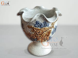 Cốc phật thủ men rạn đắp nổi cao cấp