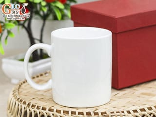Cốc sứ men trắng quai C 350ml