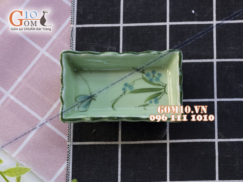 Đĩa muối chữ nhật Đào Chuồn Ngọc