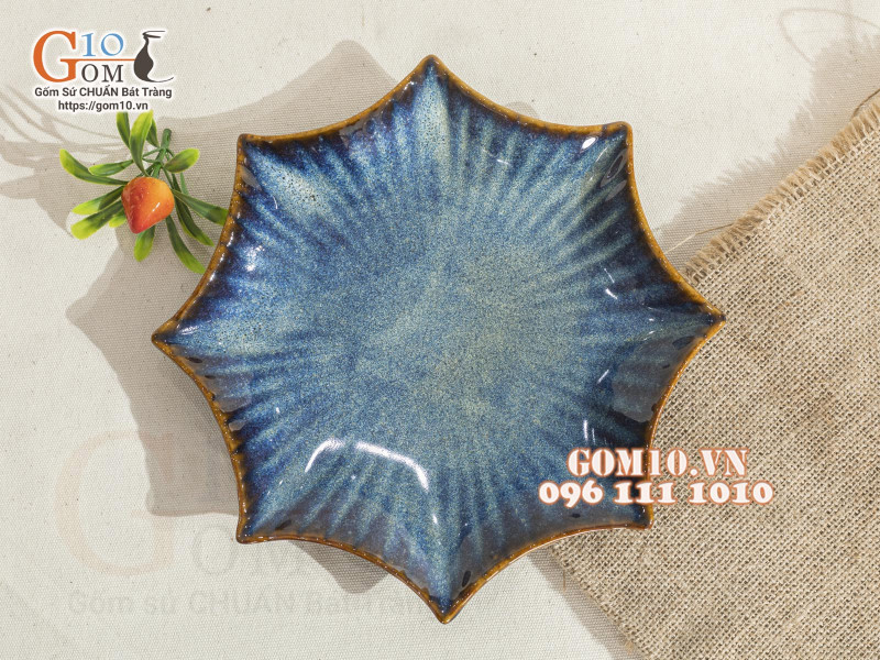Đĩa sao men hỏa biến thiên hà, 20cm
