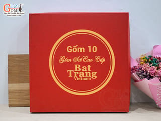 Hộp xi lót lụa đựng bình hút lộc KT 32x24cm, logo Bát Tràng