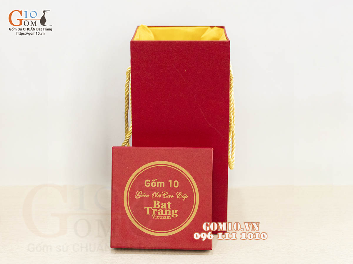 Hộp xi lụa đựng lọ hoa cao 38cm