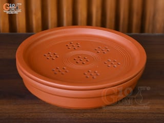 Khay gốm đỏ đường kính 22cm