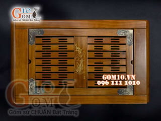 Khay trà cỡ đại nẹp đồng vàng ( 62x35 cm)
