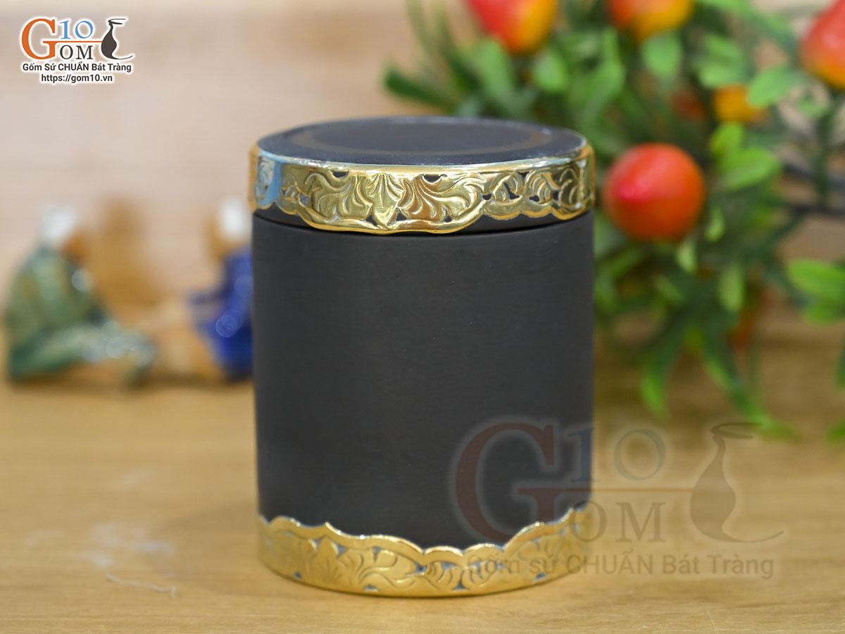 Lò chè gốm đen bọc đồng