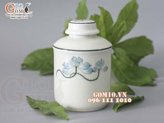Lọ chè sen xanh men kem