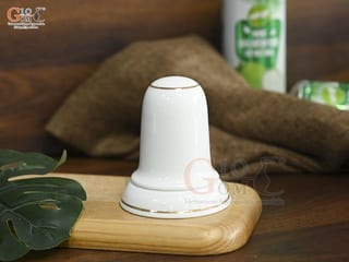 Lọ tăm men trắng kẻ chỉ vàng kim