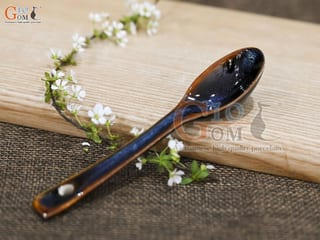 Thìa cà phê xanh đá men hoả biến